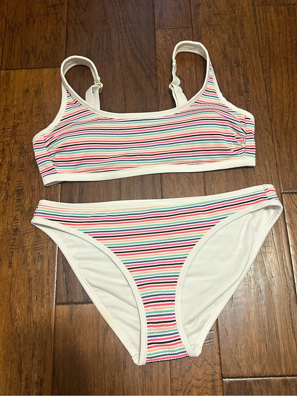 Like New! Hula Honey Rainbow Striped Bikini - Size Large